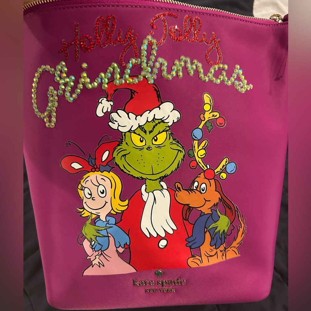 Kate Spade Festive Grinch Pink Grinch Shoulder Bag.  MAKE AN OFFER.